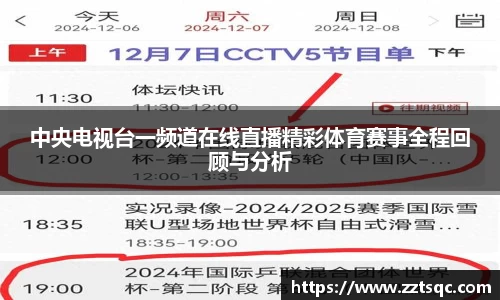 中央电视台一频道在线直播精彩体育赛事全程回顾与分析